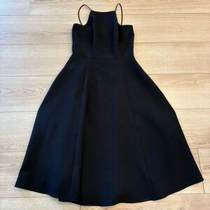 Black Halo A-line Halter High Neck Sleeveless Midi Dress Cocktail Size 4